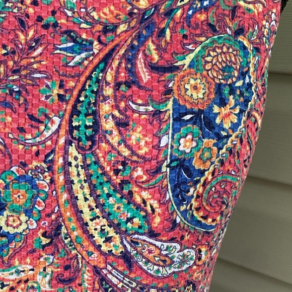 TALBOTS pink salmon Bonaire Paisley Sleeveless Sheath Dress sz 4P open back EUC - Picture 12 of 15